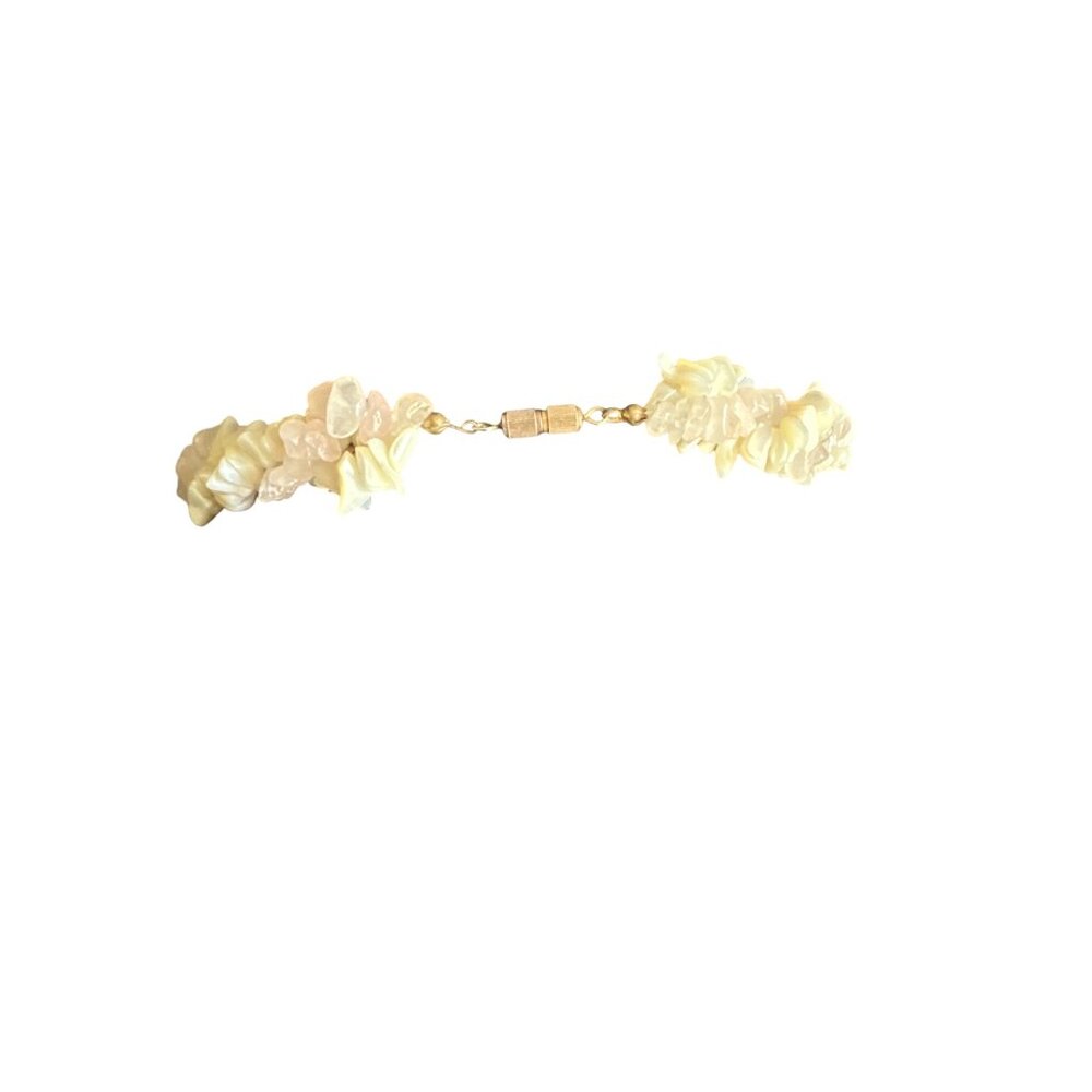 Vintage Multi-Strand Rose Quartz & Mother Of Pearl Beaded Choker Necklace - Picture 2 of 2
